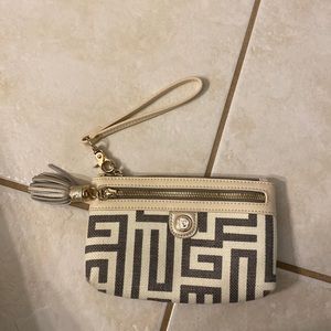 Spartina White and Gray Wristlet